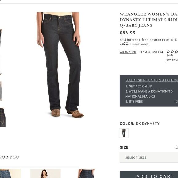 NEW WITH TAGS WRANGLER Q BABY‎ RIDING JEANS - Picture 1 of 11